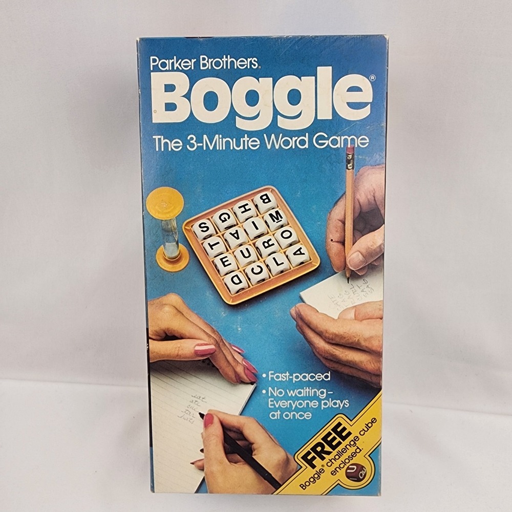 Vintage Boggle Parker Brothers 1976 Original Box Free‎ Challenge Cube Rare